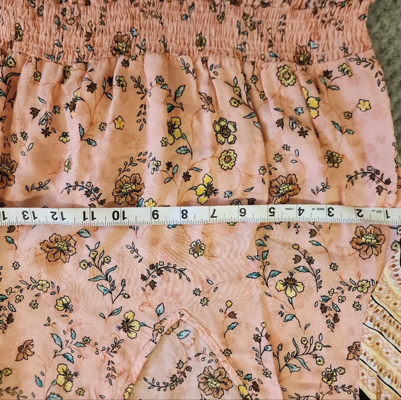 Floral Peach Mini Dress - Picture 6 of 12